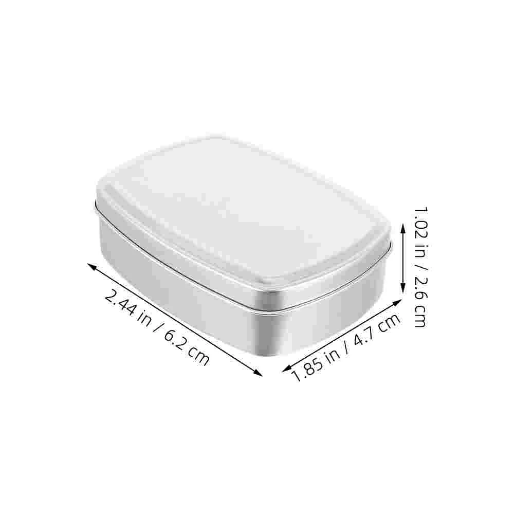 3 Pcs Aluminum Box Candy Bar Travel Containers Metal Soap Dishsoap Case Stainless Steel Square Holder