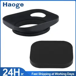 Haoge 46mm Metal Screw-in Lens Hood Hollow Out Designed+Cap for Leica Rangefinder Camera with 46mm E46 Filter Thread Lens Black