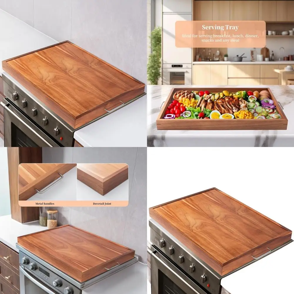 

Доска для лапши из дерева акации — крышка газовой и электрической плиты с ручками, кухонный сервировочный поднос 30x22 для стойки