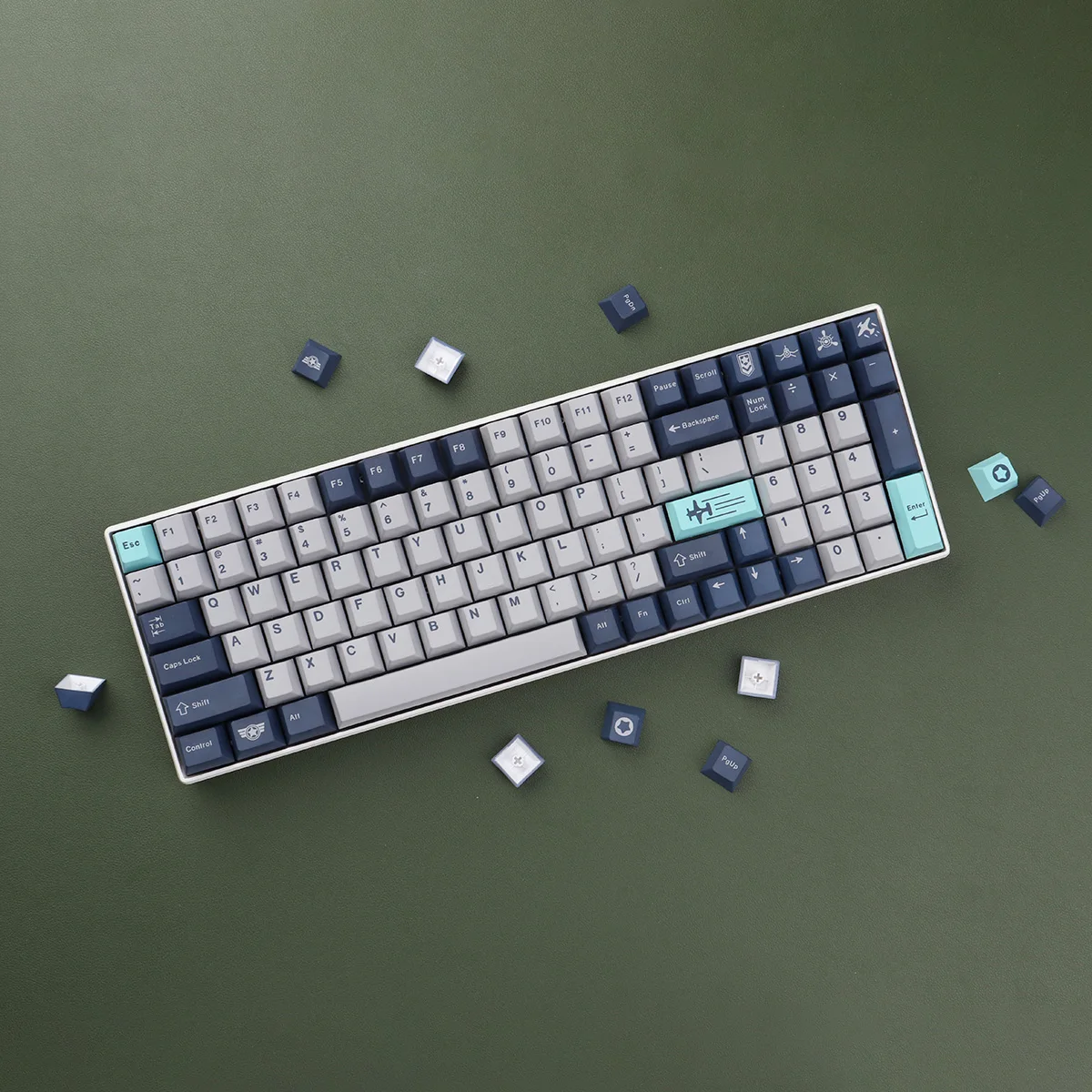 GMK Pacific Pacific Key Cap Grey Full Set Cherry Factory Height PBT Heat Sublimation 64/87/98