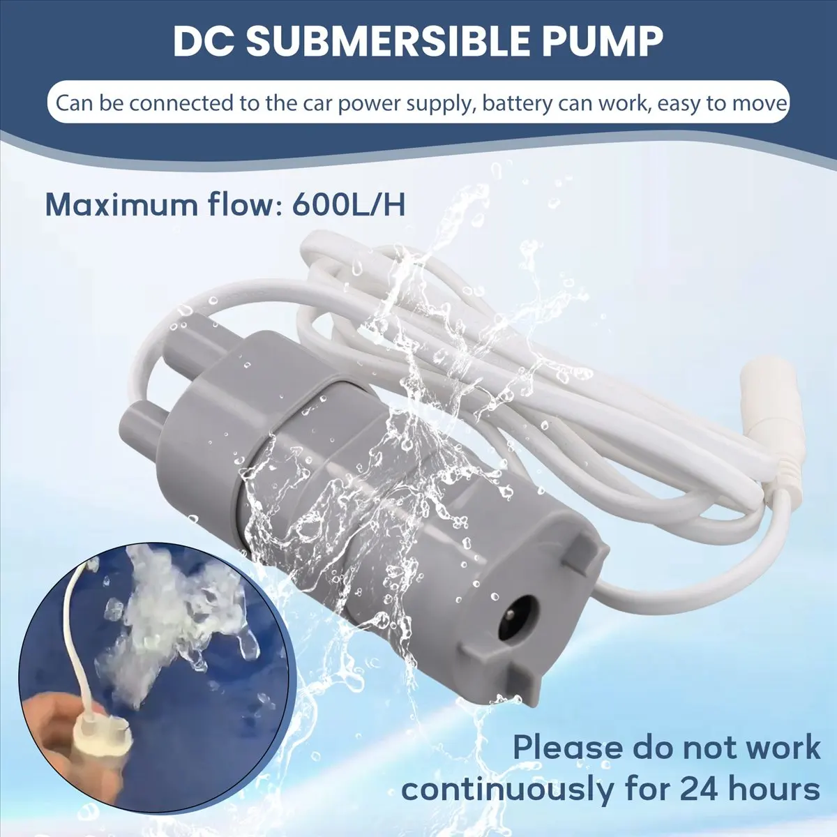 

【Some】Small Pump Equipment Pump Vertical Pump 600L/H Brushless Magnetic Submersible Water Pump 5M Fish Pond JT550 Pump DC 24V