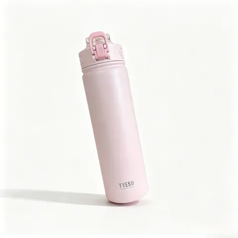 TYESO 750ML New Thermos Bottle With Straw Stainless Steel Car Thermal Cup Sports Water Bottles Keeps Cold and Heat Thermal Mug