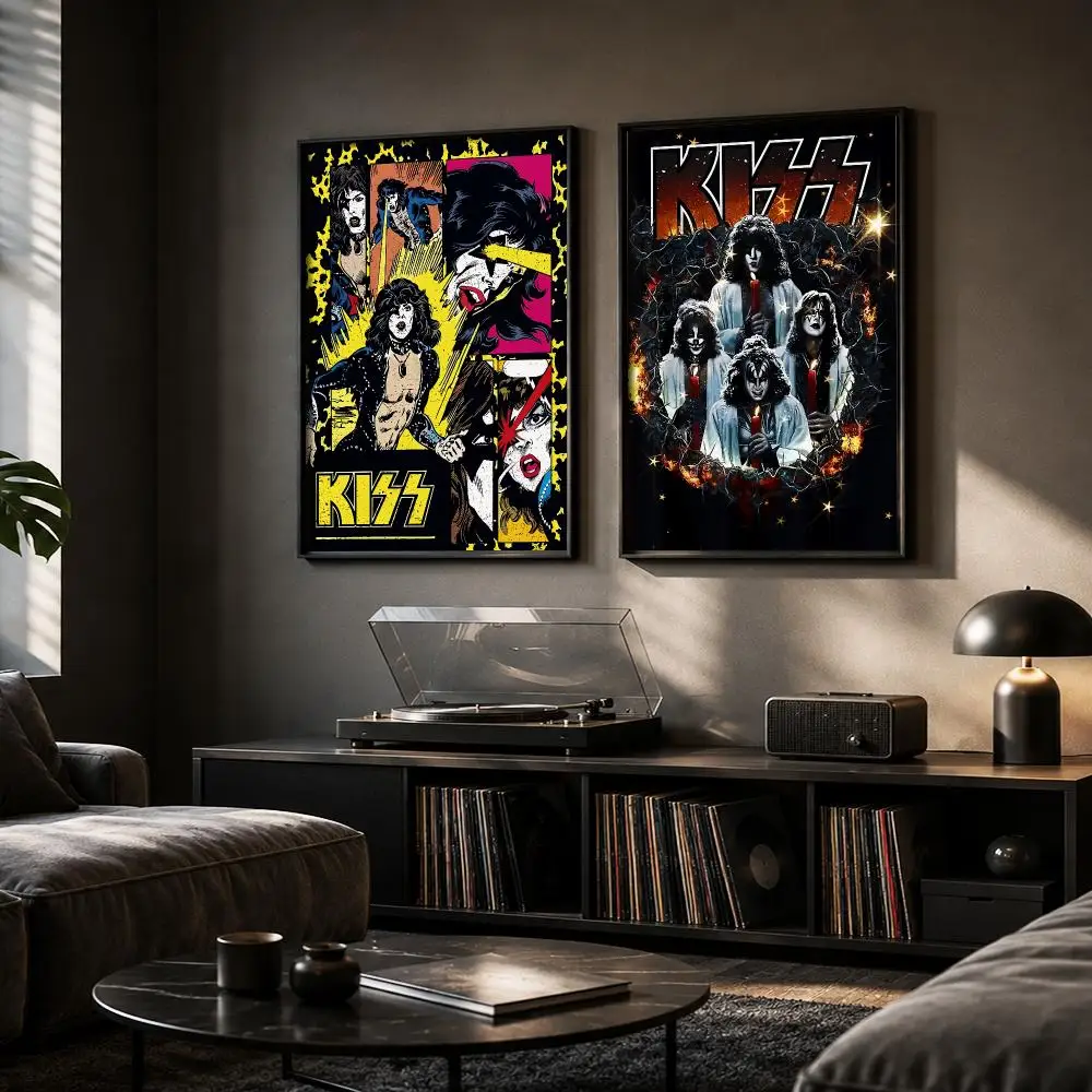 Vintage Heavy Metal K-Kiss Band Poster HD Home Wall Stickers House Hallway Living Room Bedroom Bar Office Decor Art Prints view 3