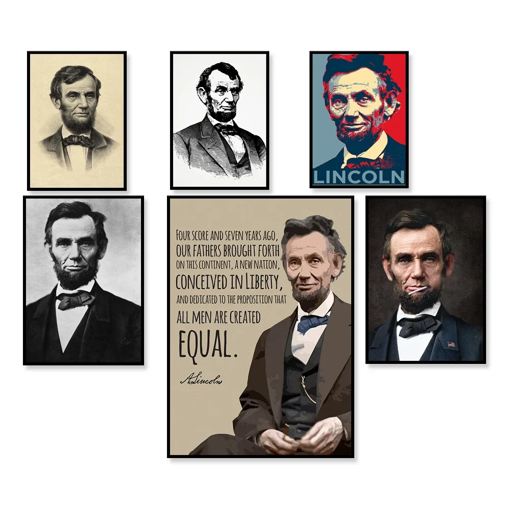Abraham Lincoln Original Art Prints - Black and White, Lincoln Posters, Quotes Inspiration Prints Wall Art Posters