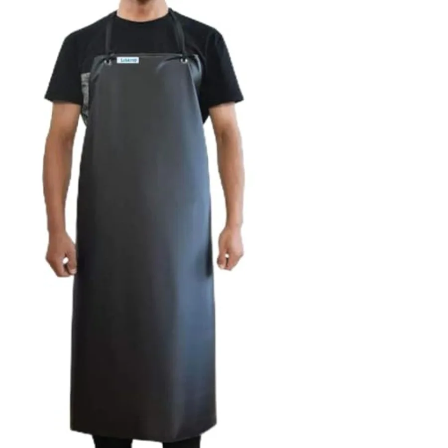 

Lchkrep Men's Waterproof Apron Black Lightweight Vinyl Aprons Rubber Apron for Dishwashing Butcher apron