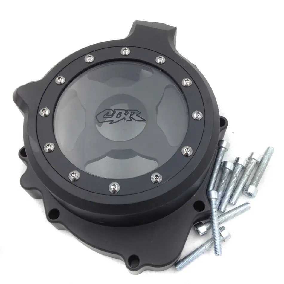 

For 2003-2006 04 05 CBR 600 RR 600RR F5 Left side Engine Stator cover See through Motorcycle Bike Black / Chrome