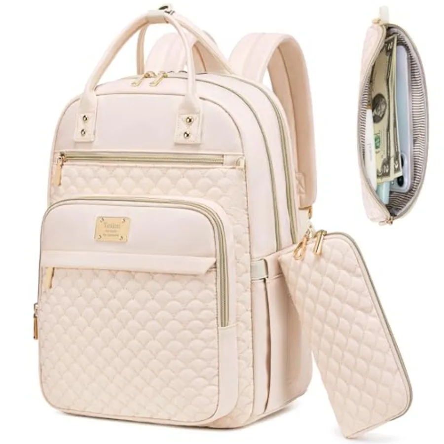 

Laptop Backpack for Women, 15.6 Inch Laptop Backpack for Work, Water Resistant Travel Backpack, College Bookbag with Wallet