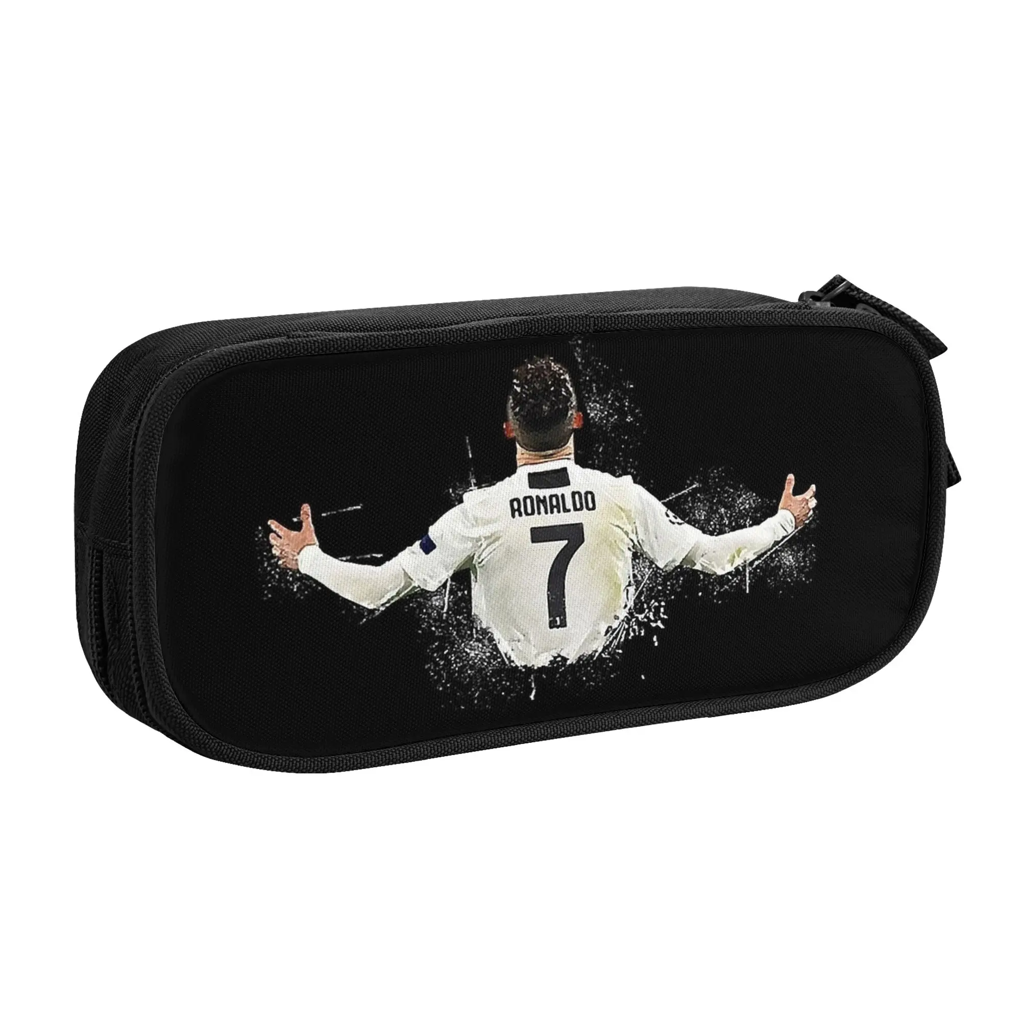 

Пенал для карандашей CR7 в футбольном стиле, милый пенал-коробка для ручек, большая вместительная сумка для школьников, пенал на молнии