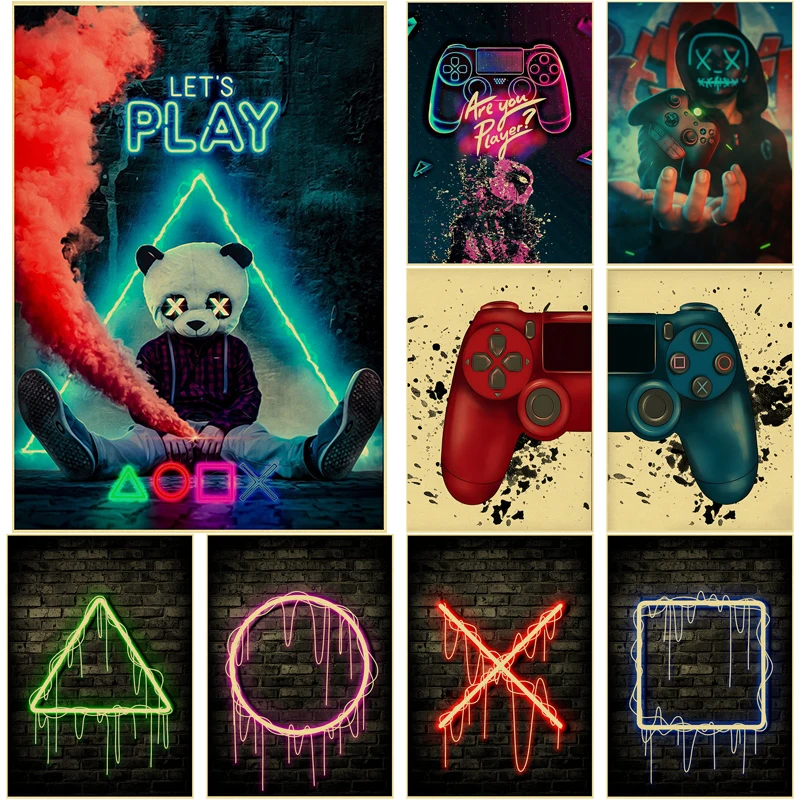 Gaming Poster Just One More Game Retro Kraft Paper Prints Gamer Picture Vintage Room Home Bar Cafe Decor Gift Art Wall Painting