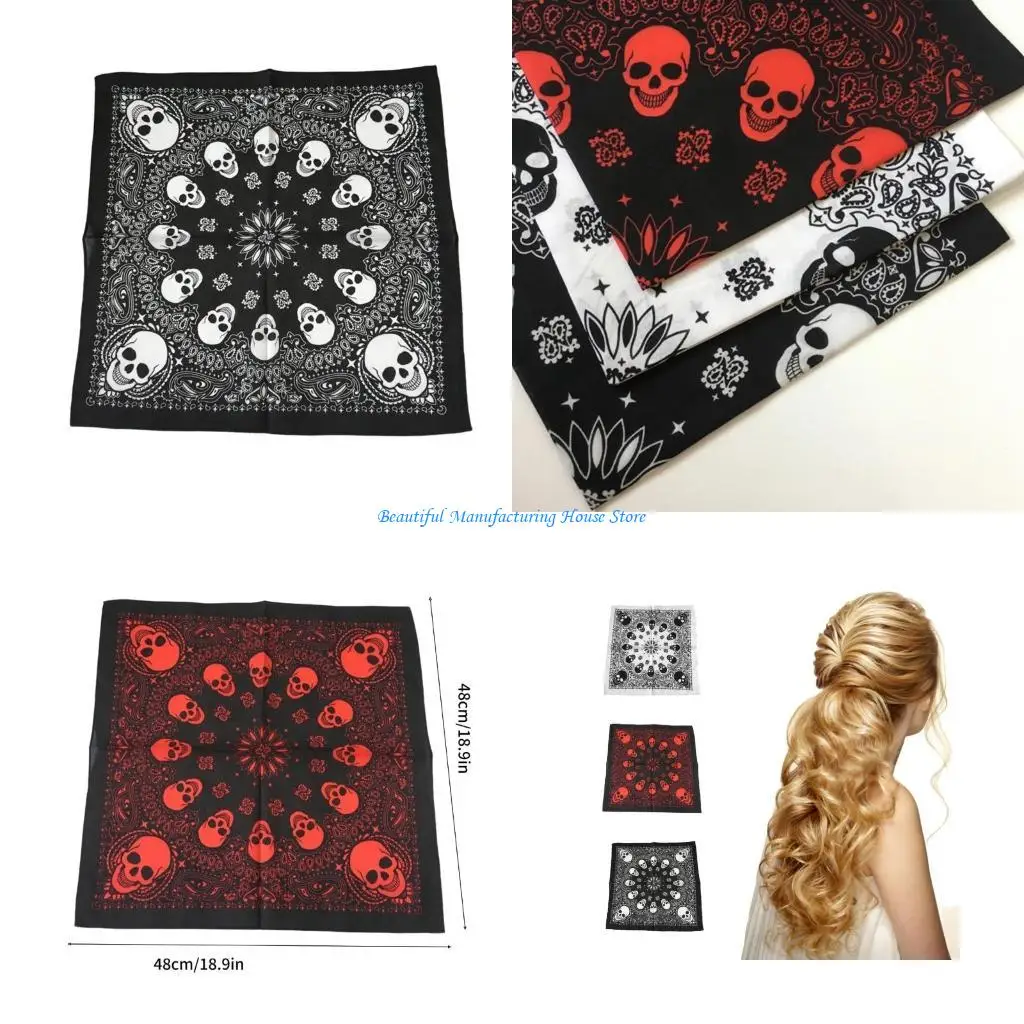 

E56A Унисекс Тюрбан Головной убор Квадратные шарфы для волос для верховой езды Кемпинг Велоспорт