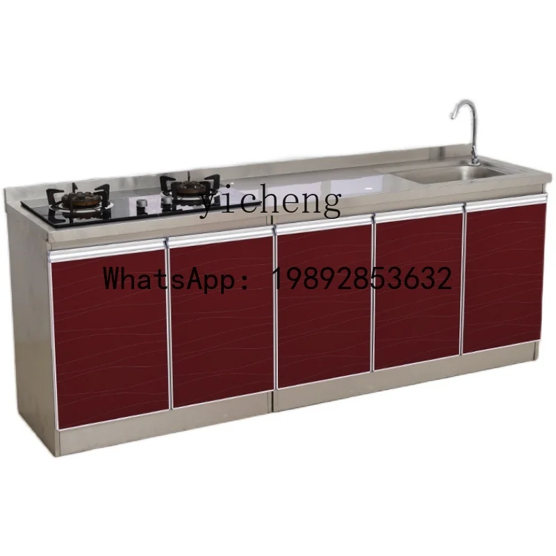 stainless steel kitchen cabinet stove cabinet integrated cabinet combination household storage cupboard integrated
