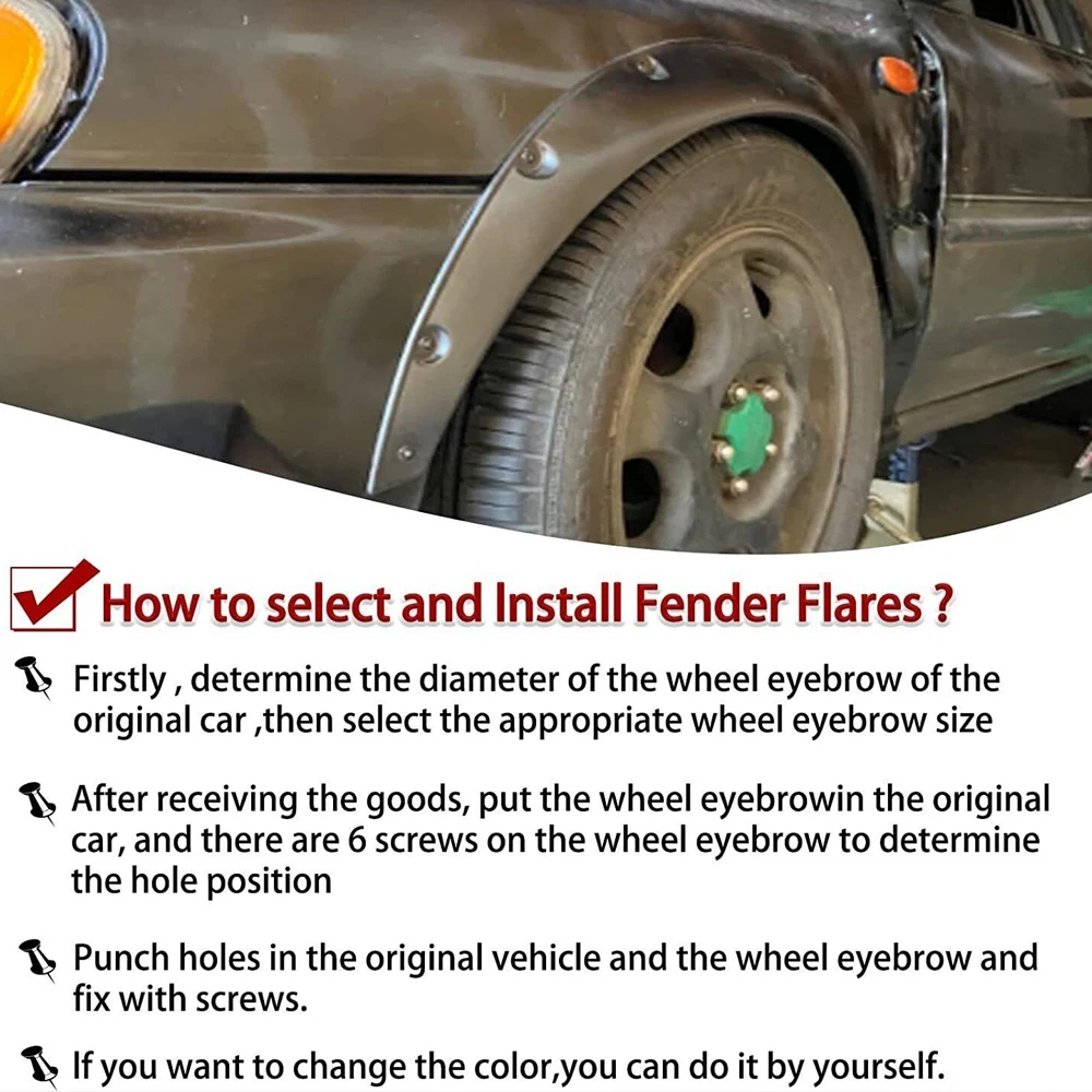 Car Universal Fender Wheel Arch Protector Widened Decorative Wheel Eyebrow Spoiler Off‑road Vehicle Exterior Parts