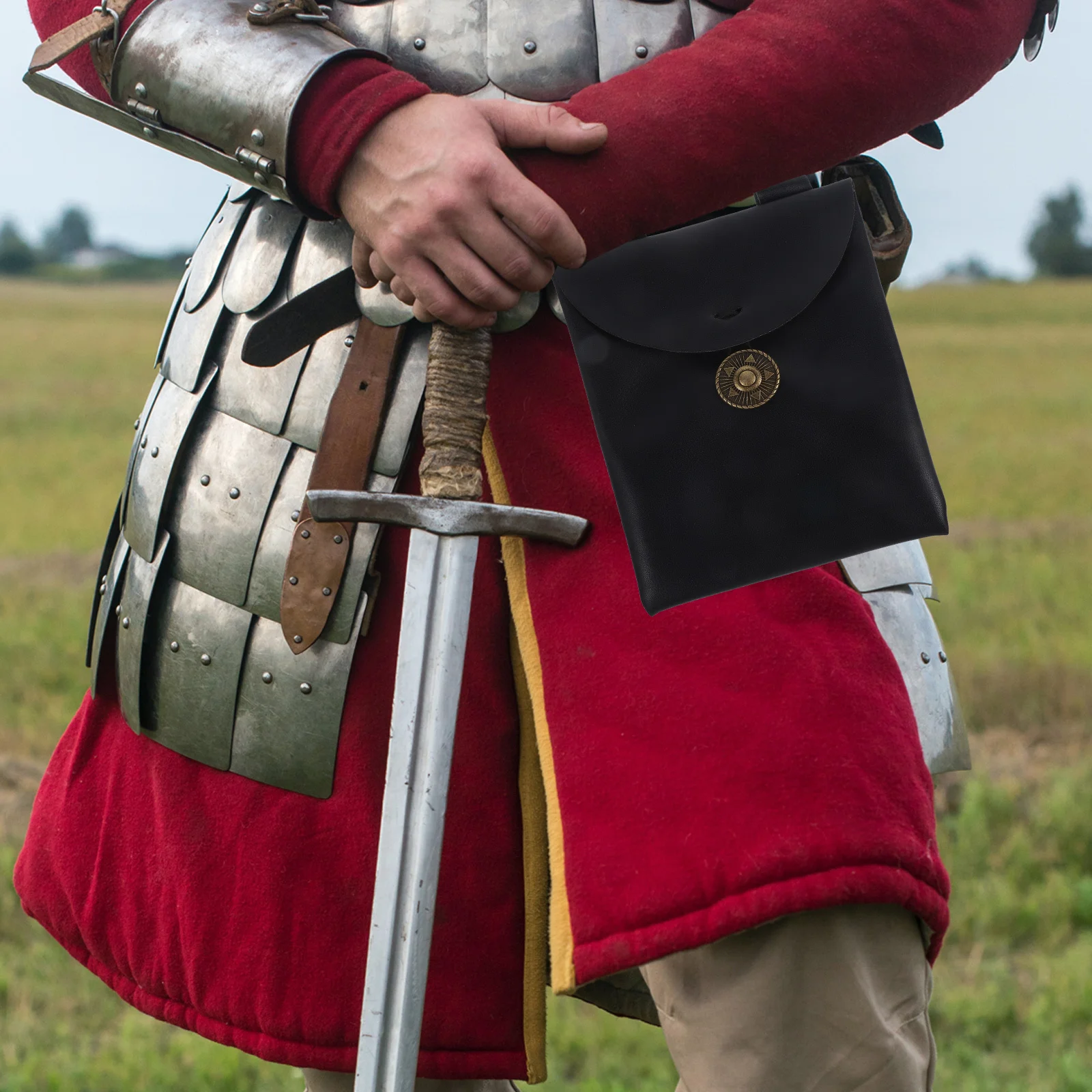 PU 中世風コスプレウエストバッグ ヴィンテージスタイル ポータブル 大容量 ルネサンスコスチュームアクセサリー トラベルウエストポーチ