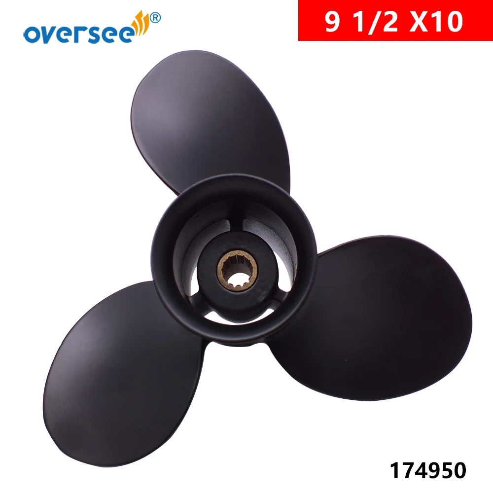 

174950, 778772 Ship Boat Propeller For Evinrude For Johnson BRP Outboard 8-15HP Size 9 1/2 x 10