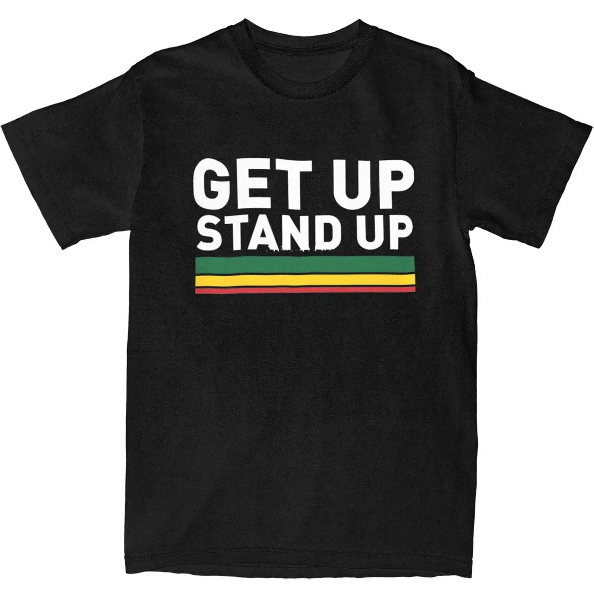 Men Women Get Up Stand Up Reggae Rasta T Shirts Bob Marley Pure Cotton Clothes Leisure Short Sleeve O Neck T Shirt Party T-Shirt