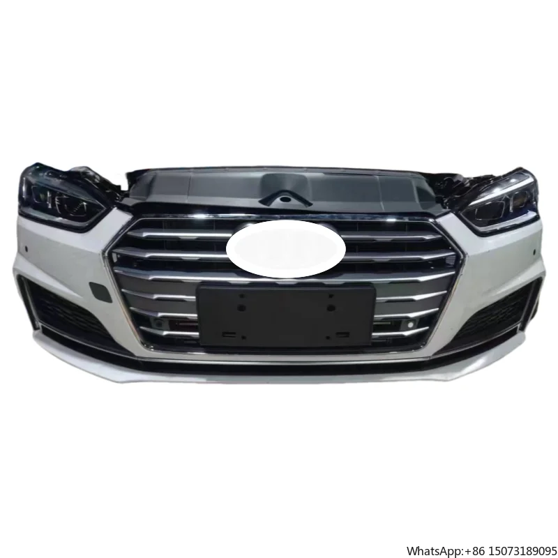 

FOR A5 Front Bumper Assembly Sport Version A5L Tank Electronic Fan Grille Radiator Surrounds Fog Light Cut-Outs Black 1