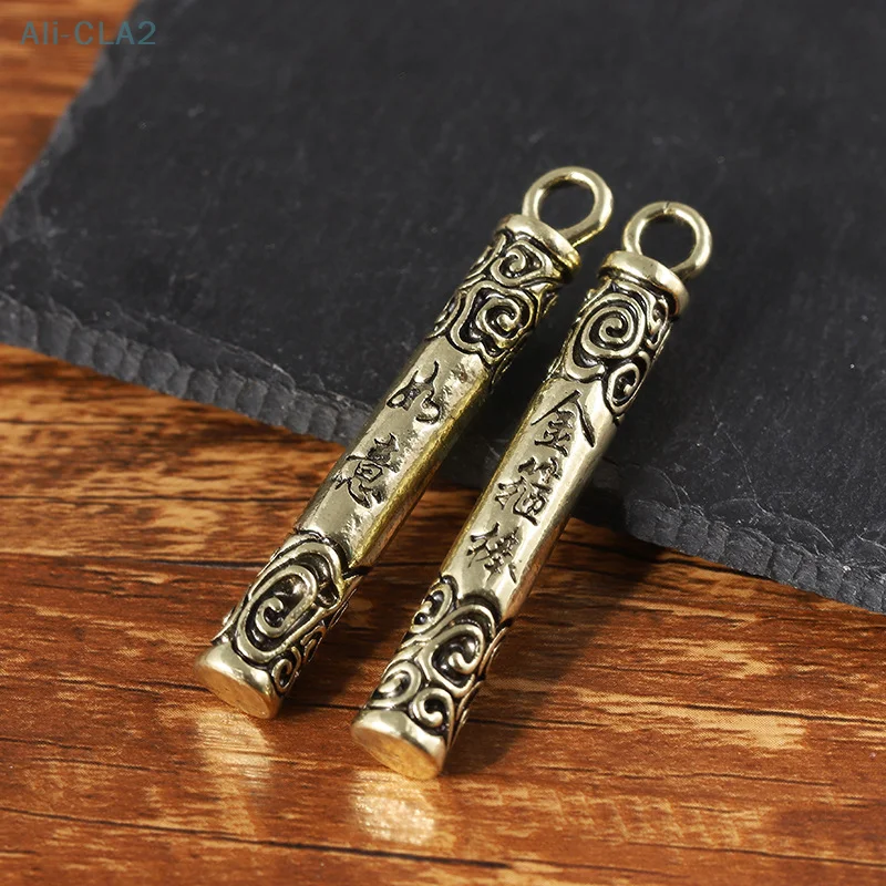 Retro Ruyi Golden Cudgel Keychains Pendant Black Wukong Myth Game Weapon Backpack Hanging Keyring Decoration Accessories Gifts