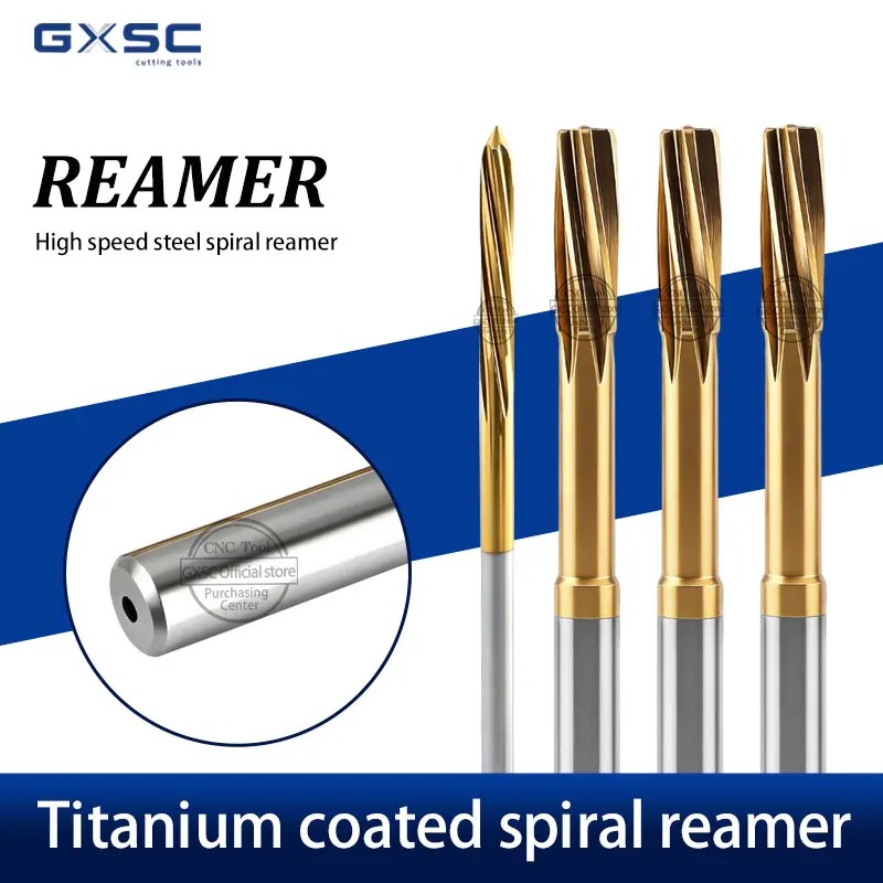 

3.0mm 7.0mm 10.0mm 12.0mm 16.0mm H7 Machine Reamer With Cobalt Containing Straight Handle Spiral Titanium Plated Reamer Cutters