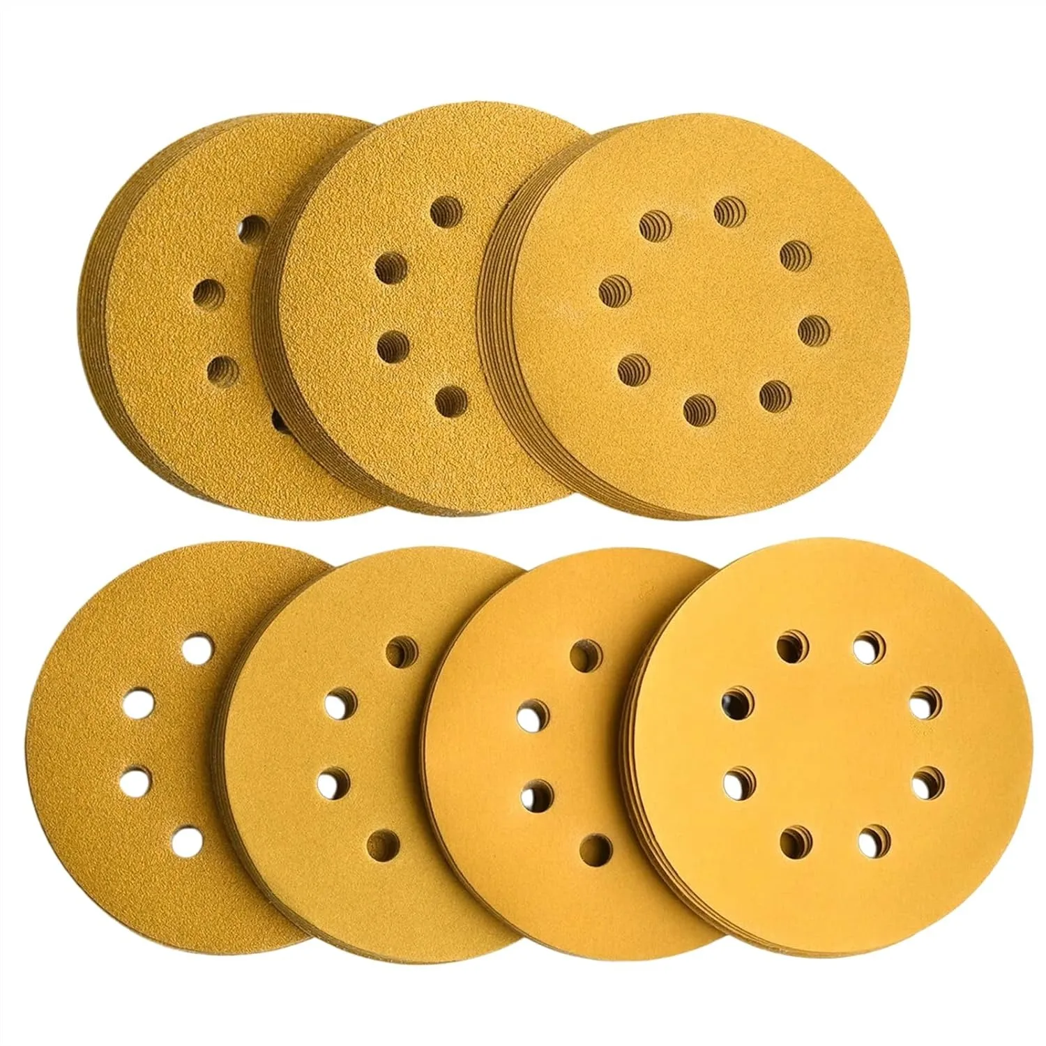 

Sanding Discs 5-Inch 8-Hole Hook and Loop, Assorted Grits 60-400 for Random Orbital Sander, 105-Pack Premium Quality