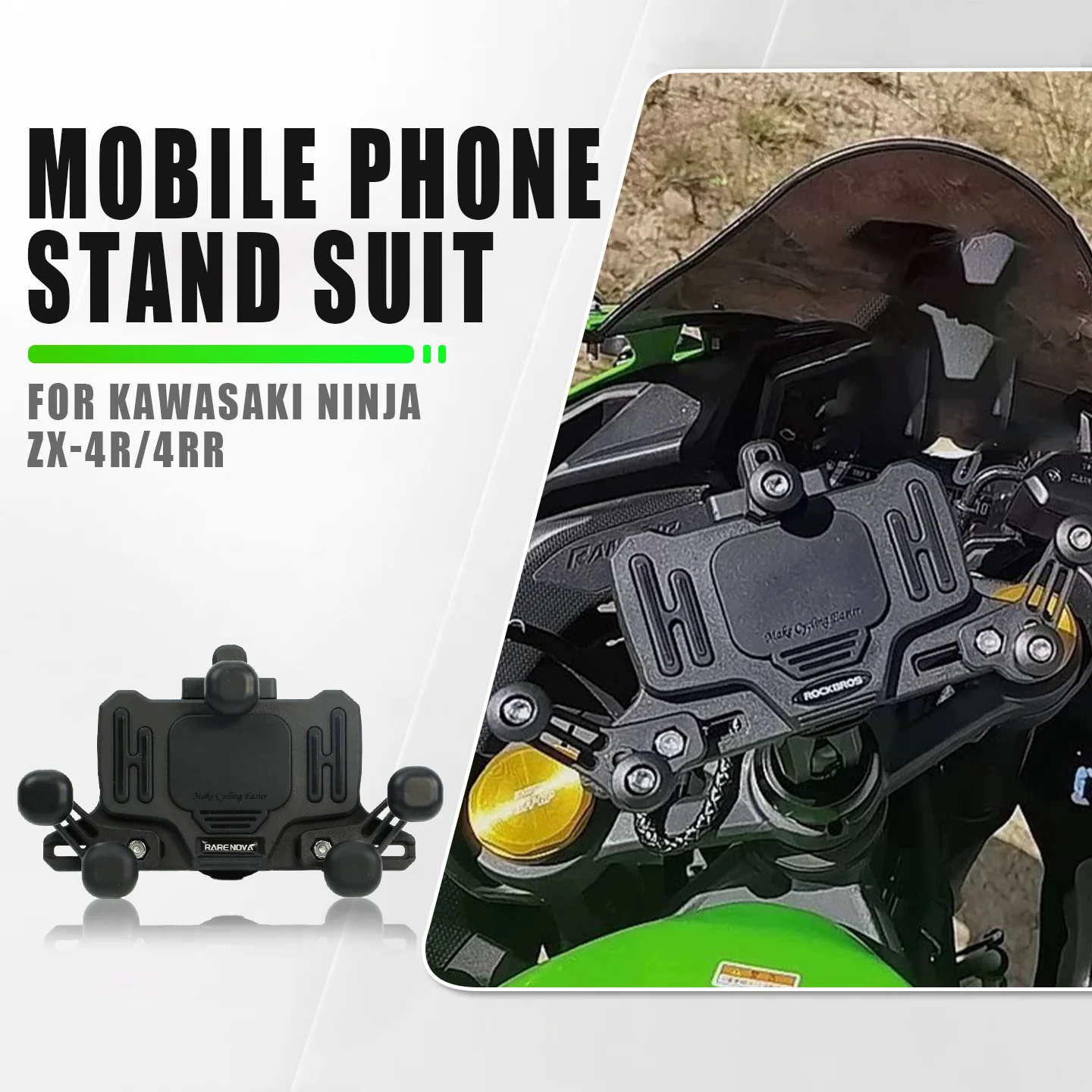 Motorcycle Phone Holder GPS 8 Claw Mount CNC Aluminum Base Shockproof For Kawasaki Ninja ZX-4R ZX4R ZX-4RR ZX4RR Accessories