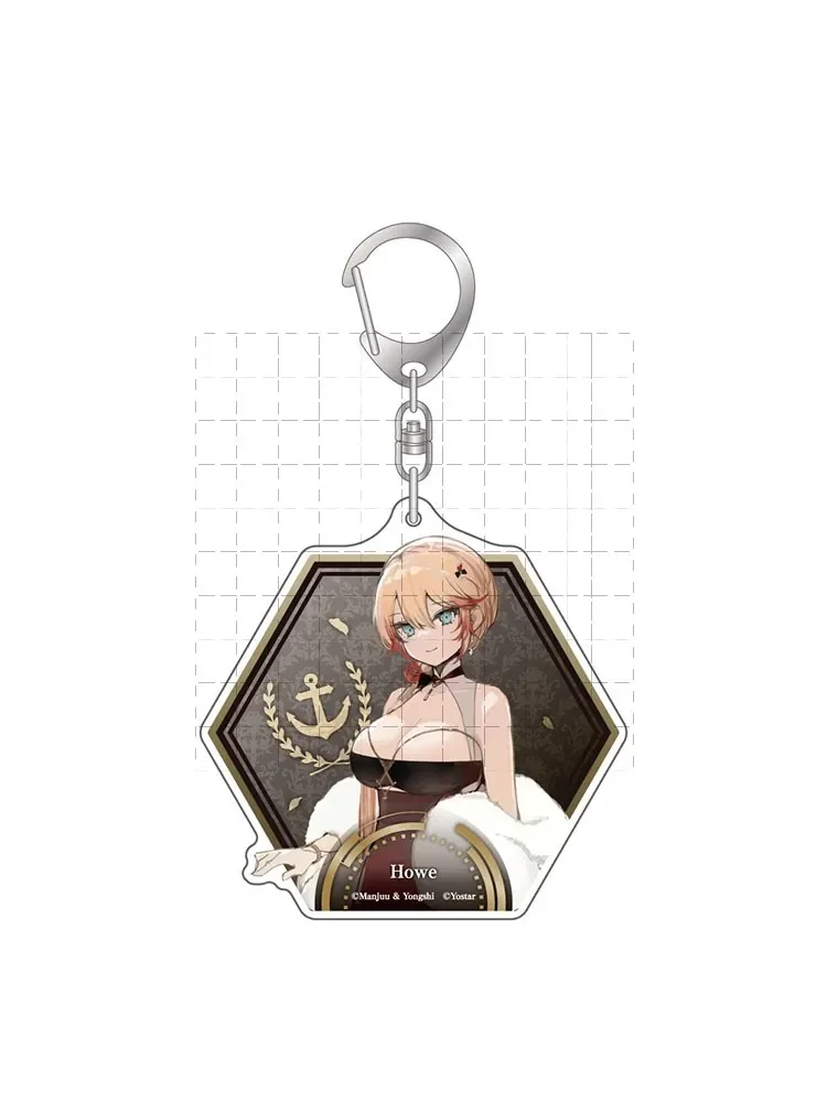 Game Azur Lane Keychain Doll Anime Saratoga Perseus Yamashiro Zuikaku Denkerque Frienrich Acrylic Keyring Pendant for Gift