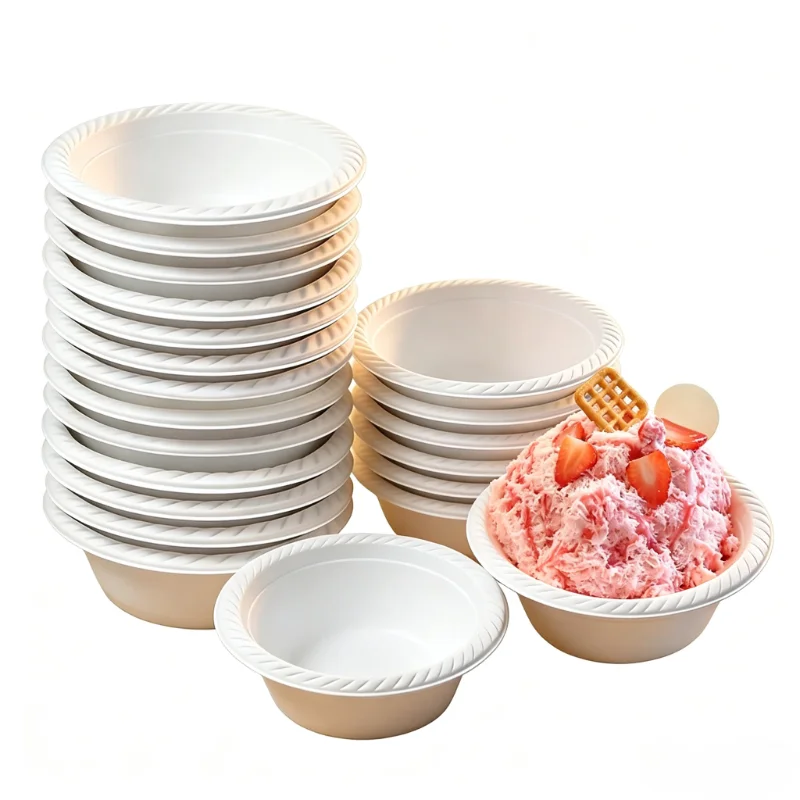 20/50/100PCS White Disposable Plastic Lace Bowl Yogurt Dessert Bowl Shaved Ice Dessert Container Shaved Ice Shop Dedicated