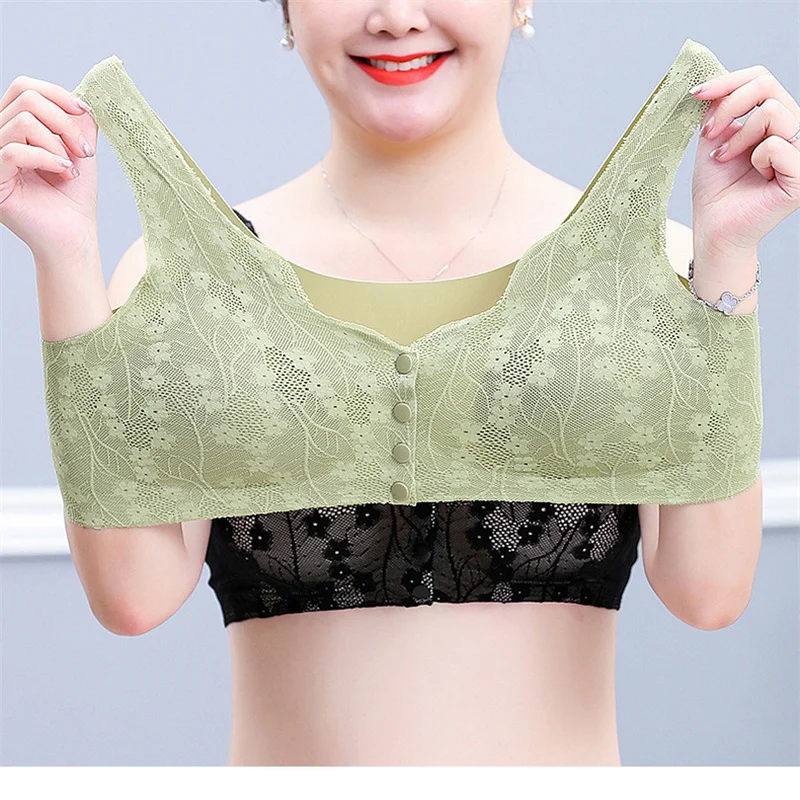 Front Closure Bra Active Underwear Vest Plus Size Seamless Lace Brasieres Para Mujer Women Wire Free