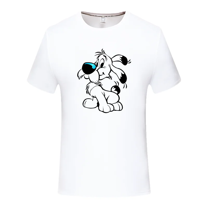 Men's T-Shirts Asterix And Obelix Novelty Modal Tees Short Sleeve Dogmatix Idefix Ideafix Obelix Dog T Shirt Tops Plus Size