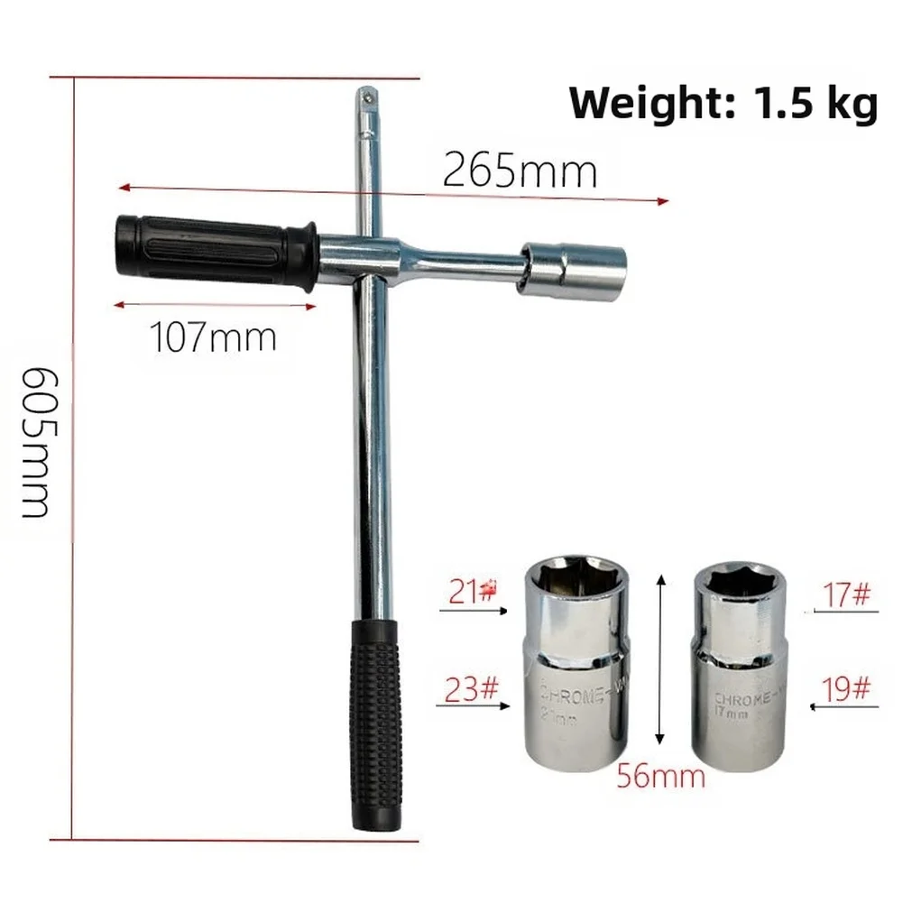 Anti Slip Tire Wrench Deep Socket Design Car Wheel Tool Anti-Slip Ball Spring Mechanism Chrome Vanadium Steel Construction