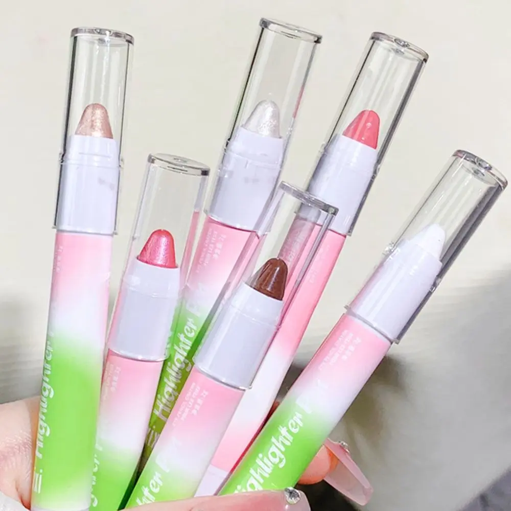 Shimmer Highlighter Pen Waterproof Smooth Face Contour Highlight Pen Plastic Matte Cheek Highlight Pen Makeup Cosmetic