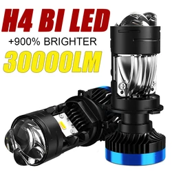 H4 Mini Bi LED Projector Lens Headlight Bulbs Canbus Motorbike Turbo Lamps High Beam Low Beam 12V 24V 32V 6000K Car Headlight