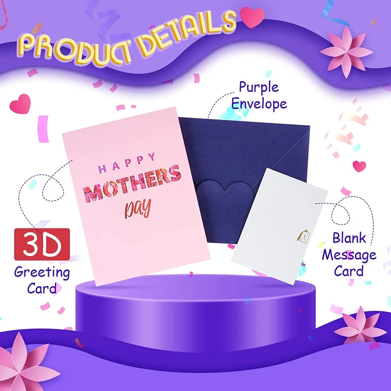 กระดาษ สุขสันต์วันแม่ -Up Card การ์ดวันแม่ 3 มิติสําหรับแม่ ยาย แม่สามกฎหมาย คนรักภรรยา