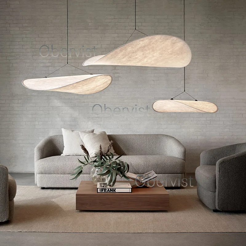 

Italian Original Design Tyvek Paper Pendant Chandelier For Dining Living Room Island Leaf Shaped Indoor Hoouse Lighting Decor