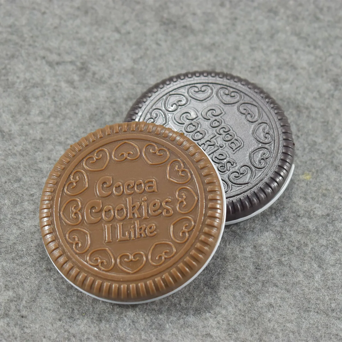 チョコレートクッキー風のクリアコンパクトミラー、女性の必需品、軽量ポケットミラー