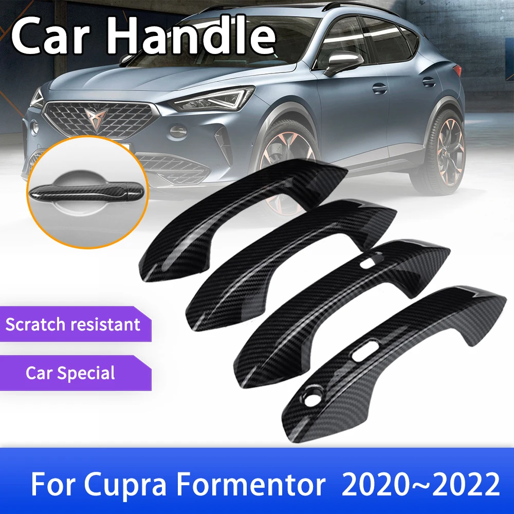 

Carbon Fiber Door Handle Cover Fit for Cupra Formentor 2020 2021 2022 Car External Protective Accessories Gadget Styling Sticker