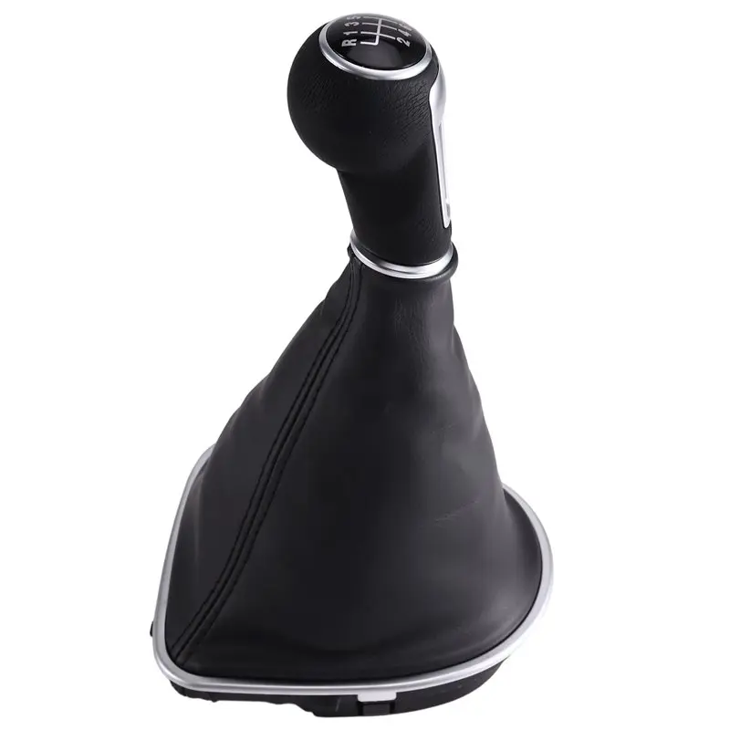 A20K-Car 5 Speed Gear Shift Knob With Boot Cover Shifter Lever Stick For Seat Leon II Toledo III Altea XL 2005-2012 - view 3