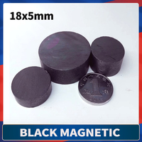 18x5 Black Magnets  Round Ferrite Magnet Strong Magnetic High Strength Refrigerator DIY Black Ferrite Magnet Patch 18x5mm