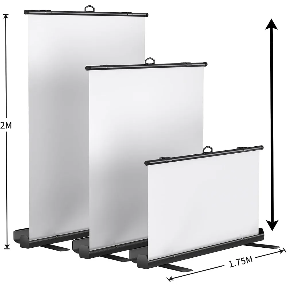 

Retractable White Backdrop Screen - 79 x 59 in Professional Pull Up Panel Auto-Locking Wrinkle-Resistant Photography Background