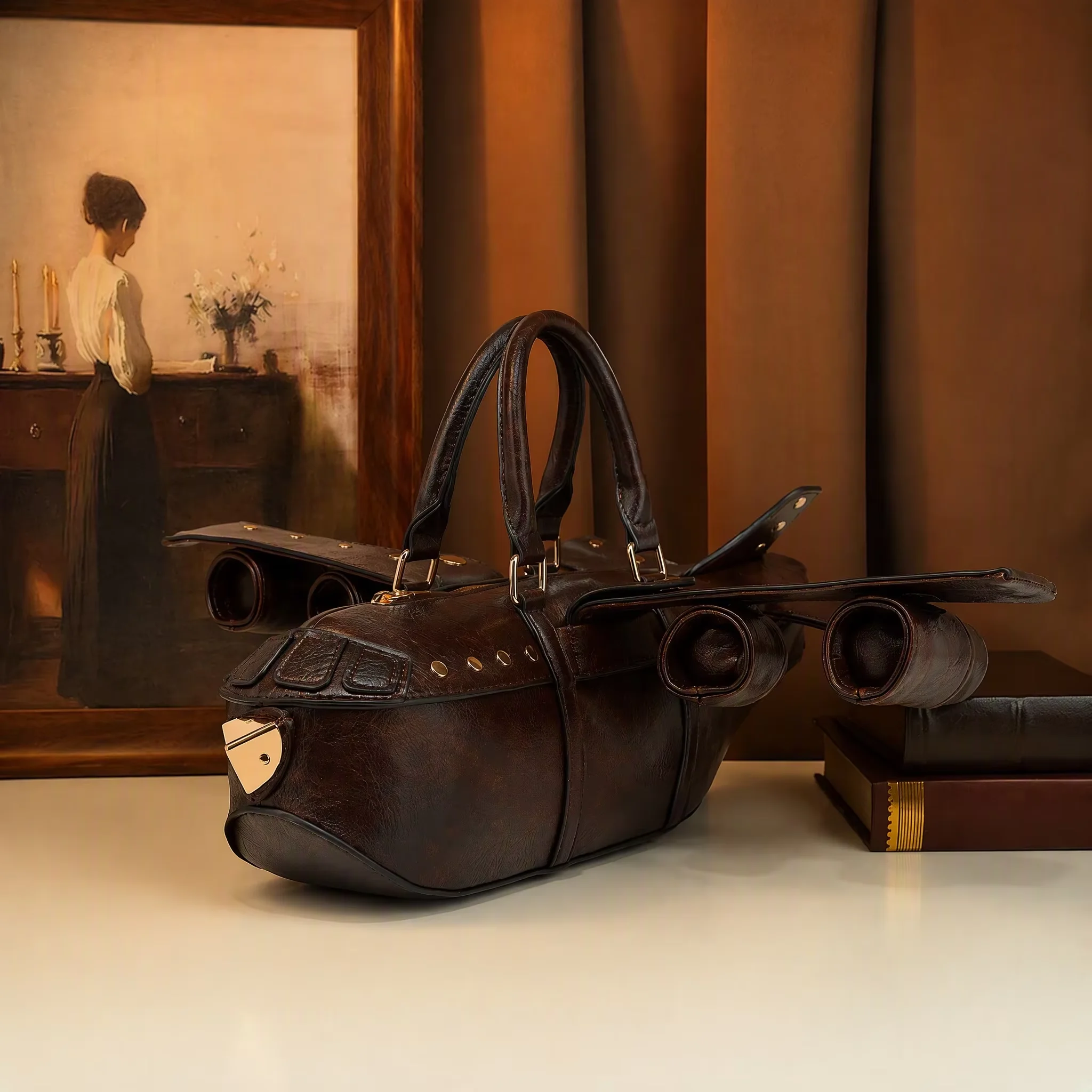 Retro Grey Airplane Shaped Bag - огляд і ціна Women Bags Grey