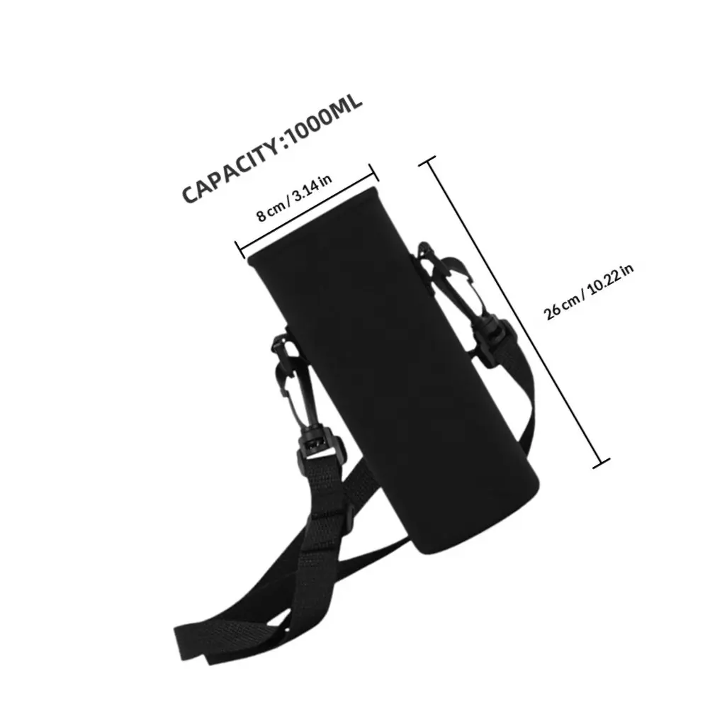 Thickened Insulated Bottle Sleeve Adjustable Shoulder Strap Outdoor Sports Portable Water Bottle Carrier Bag Neoprene Protective