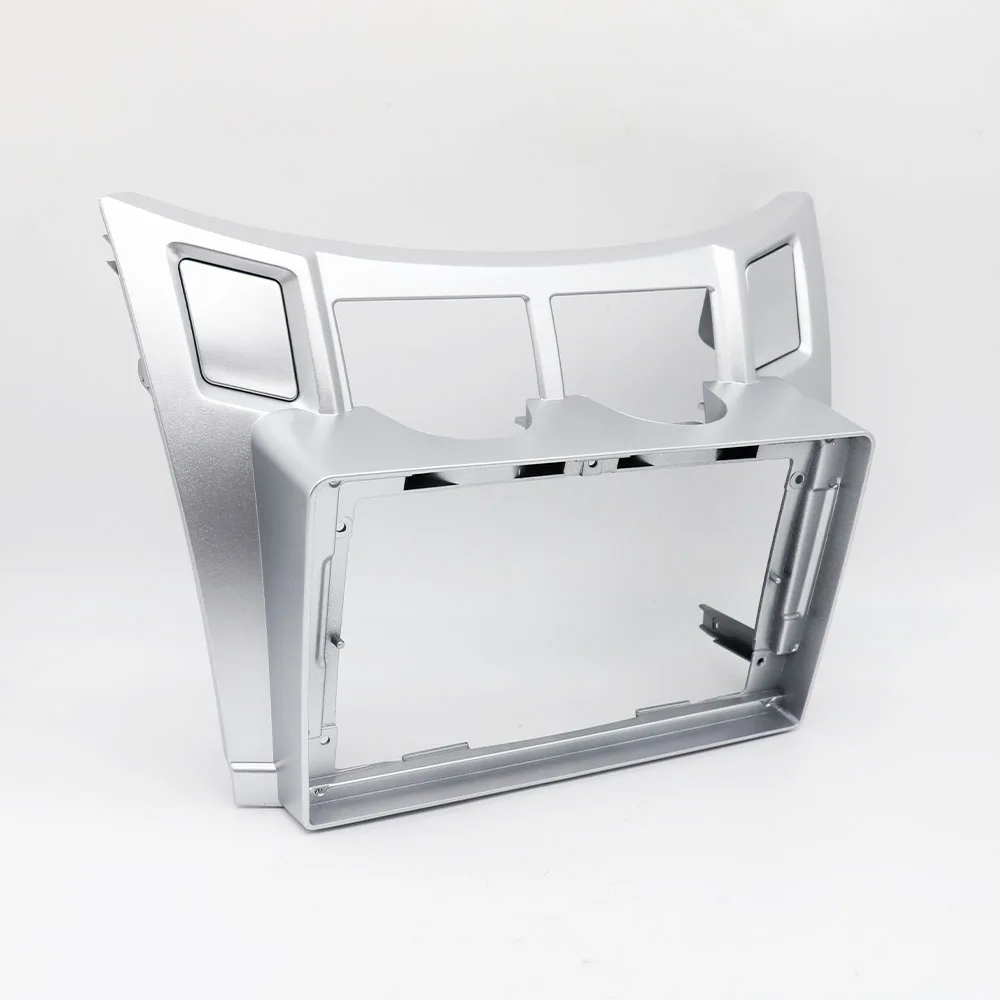 For Toyota Yaris Vitz Platz 2005-2011 9 Inch Center Console Panel Silver Black with Optional Wiring Harness