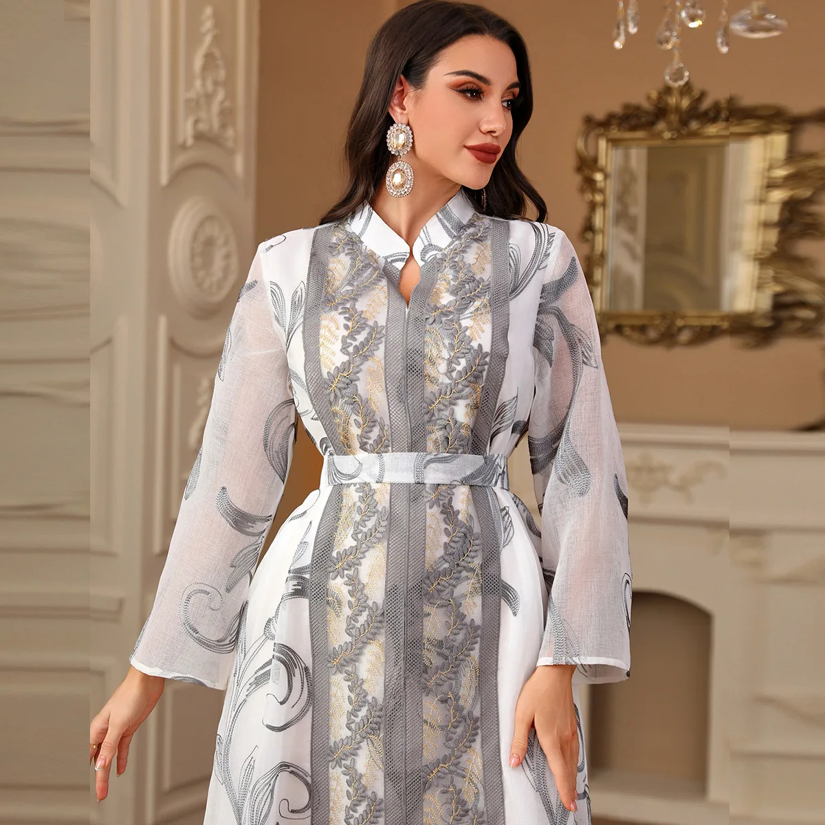 Eid Abaya voor Vrouwen Nieuwe Mode Borduren Moslim Jurk Ramadan Dubai Kaftan Turkije Gewaad Islamitische Kleding Caftan Marocain Femme