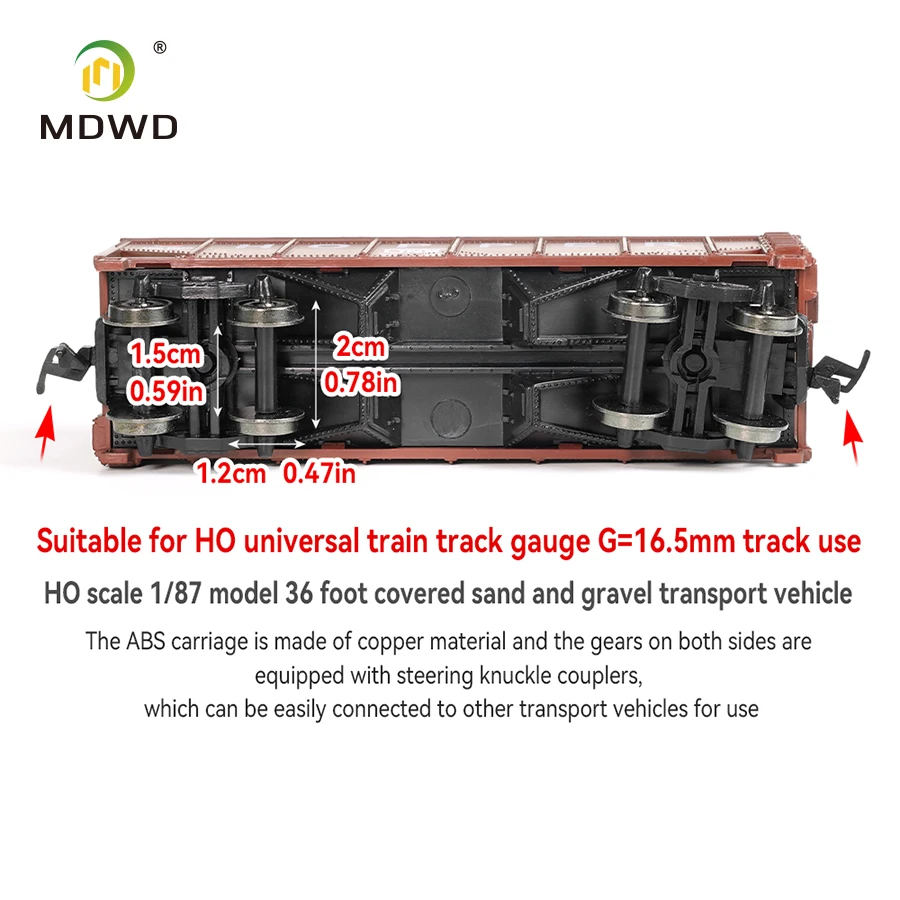 Wagon 1 Unit HO Scale 2-Bay Covered Hopper Car 1:87 Model Trains Freight Car C8760