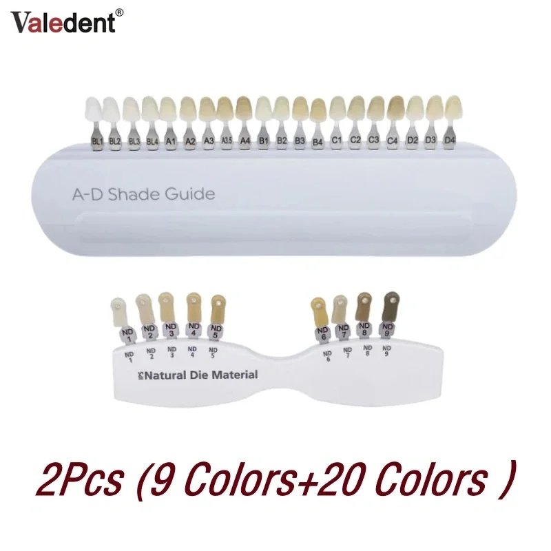 دليل تظليل الأسنان للأسنان A-D مادة البورسلين مخطط الألوان تبييض الأسنان مقارنة مادة البورسلين