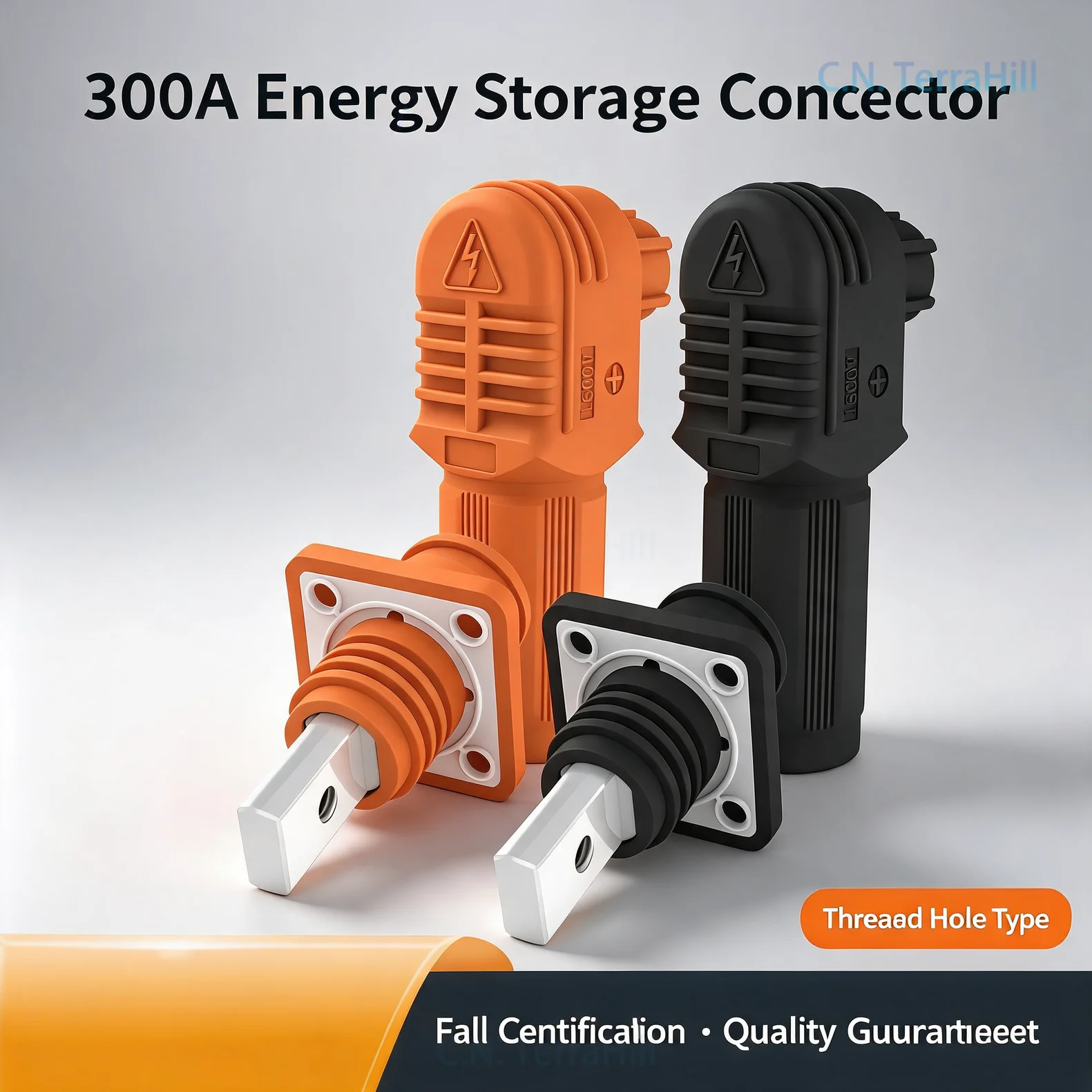 250A-300A Single Core Energy Storage Connector High Power High Voltage Waterproof Male Female Plug Socket