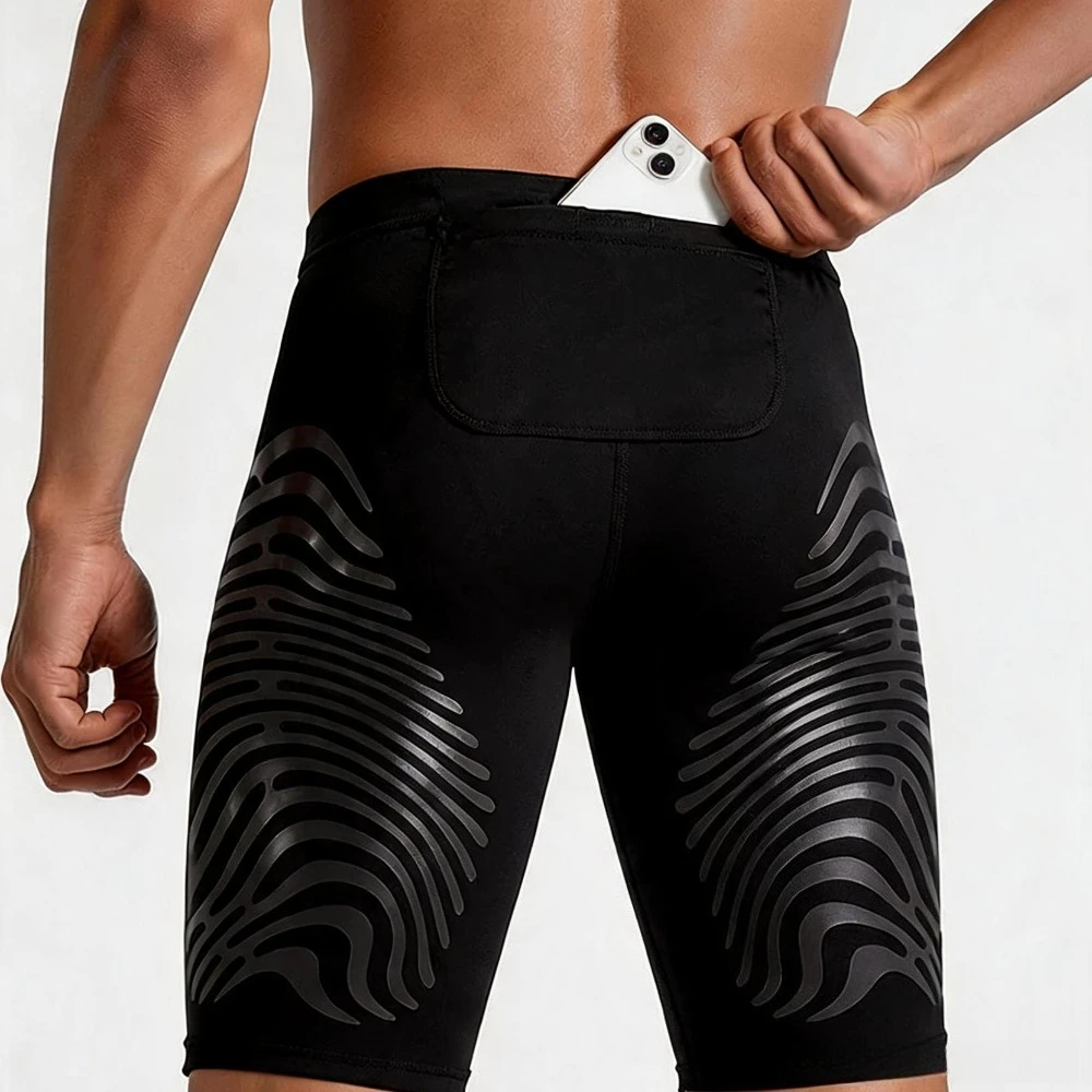 2026 Summer Men Sports Bottom Quick Dry High Elastic Tight Running Shorts Breathable Marathon Track Field Training Fitness