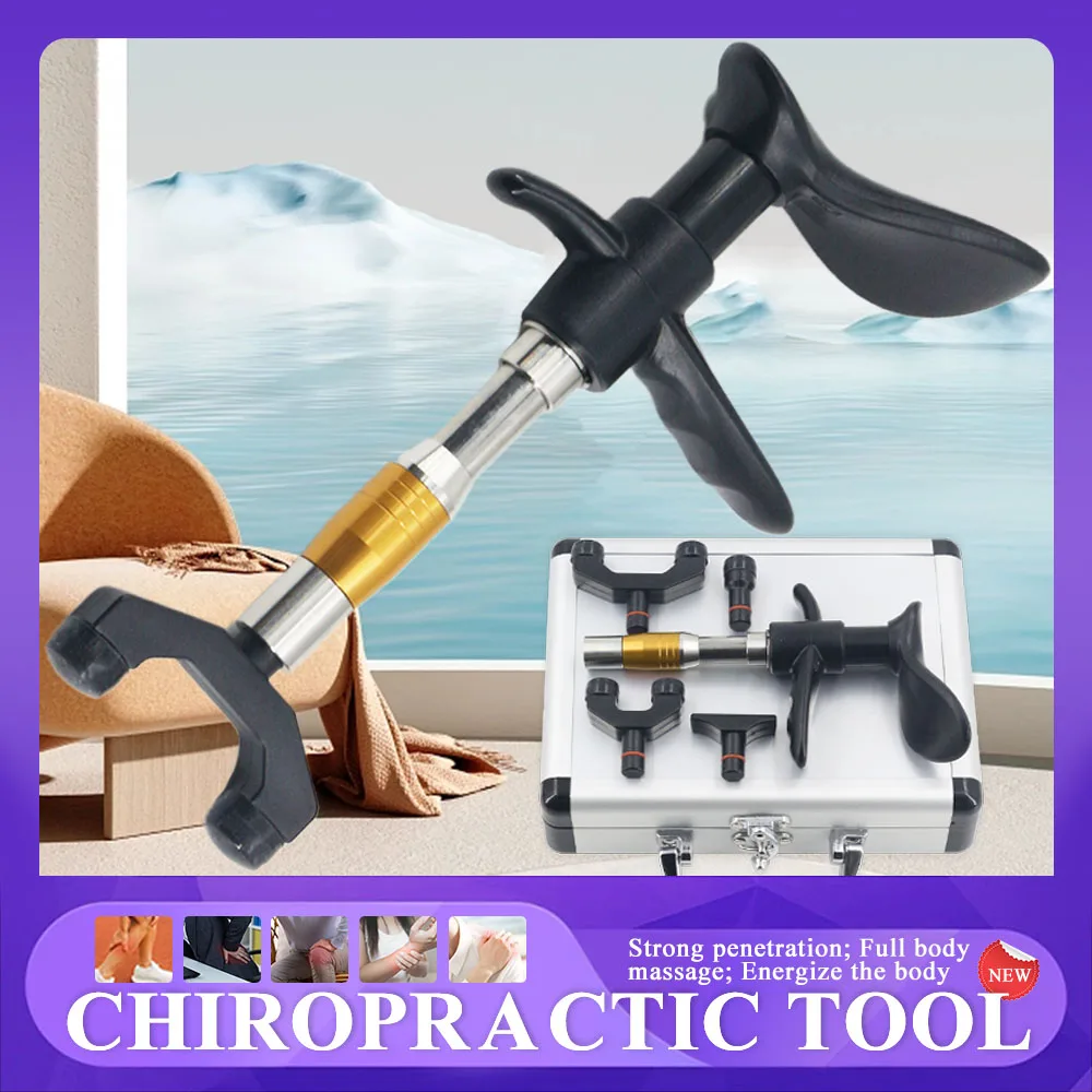 

300N Chiropractic Adjustment Tools Manual Gun Spine Therapy Joint Pain Adjust Vertebration Tools 4 Head Portable Massager 2024