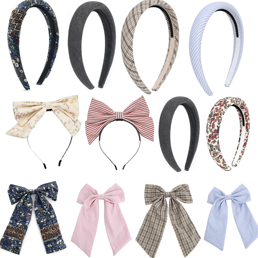 

Fashion flower textile crafts Large Hair headband Baby Mini clip Kids School Hair Accessories hairband girl clip