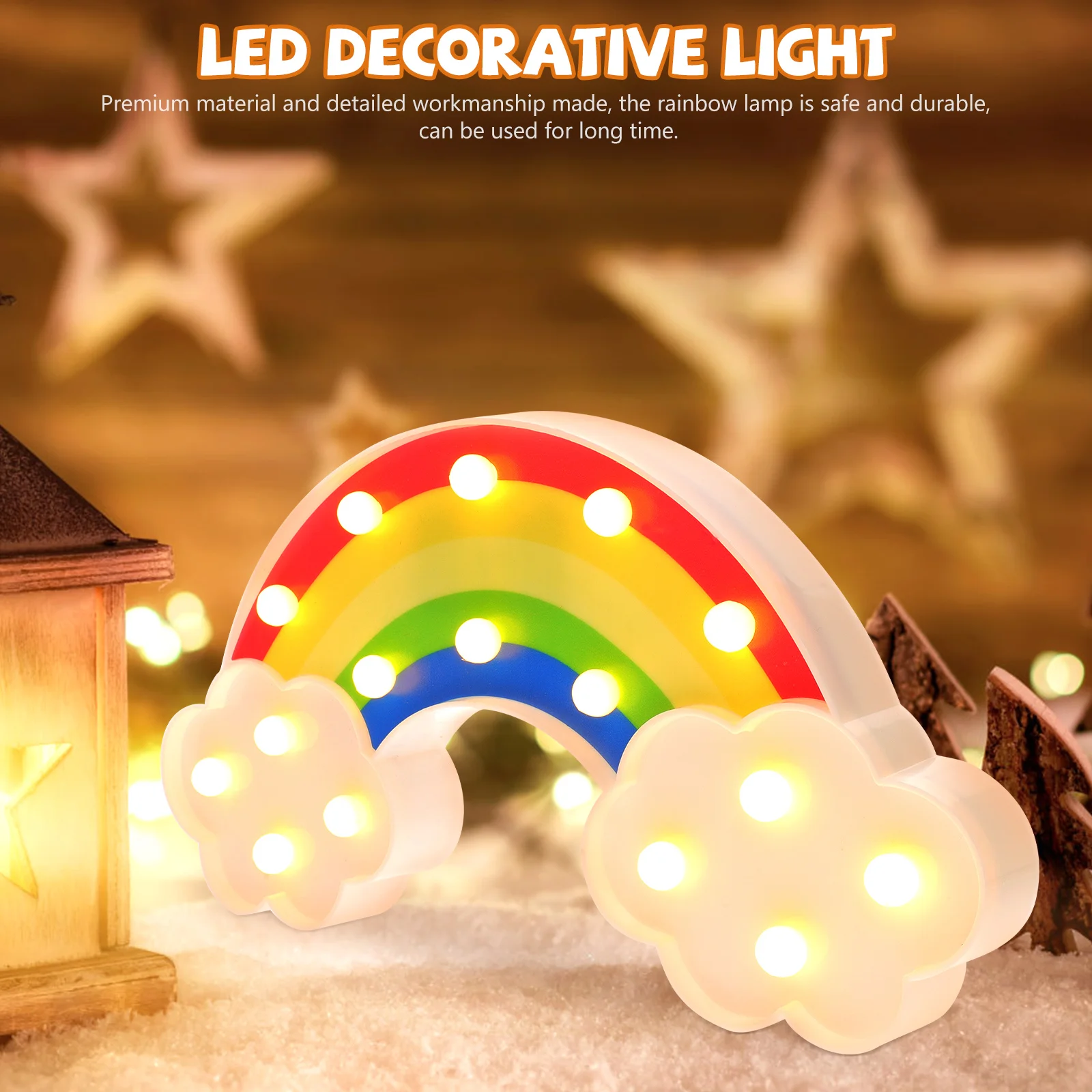 

Rainbow Decorative Lights PVC Night Lamp Baby Nursery Kids Desk Bedside Table Atmosphere Bedroom Study Gift