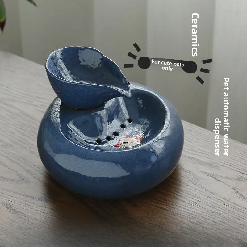 

USB Ceramic Automatic Pet Water Fountain Cat Water Dispenser Leaf Cat Circulating Water Dispenser Drinker for Cats Accessories